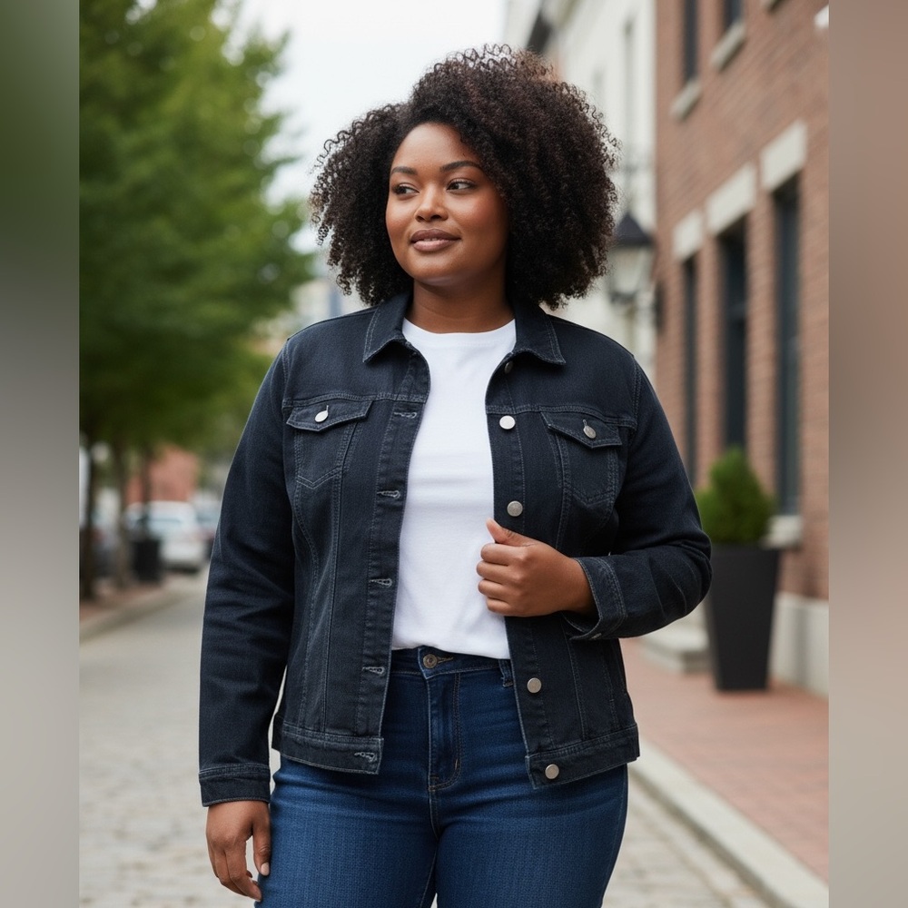 Tradition Dark Denim Jacket with Silver Accents